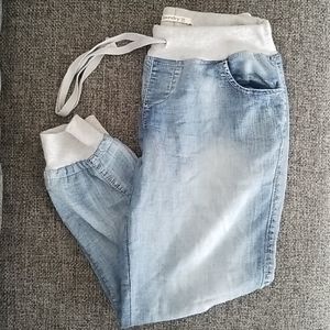 🔴 hippie laundry Cotton Denim Cropped Pants